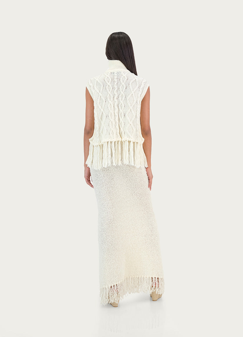 Fringed Cable Gilet