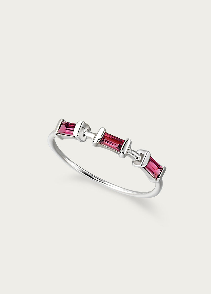 ORA RIA TRIO MIDNIGHT RING RHODOLITE