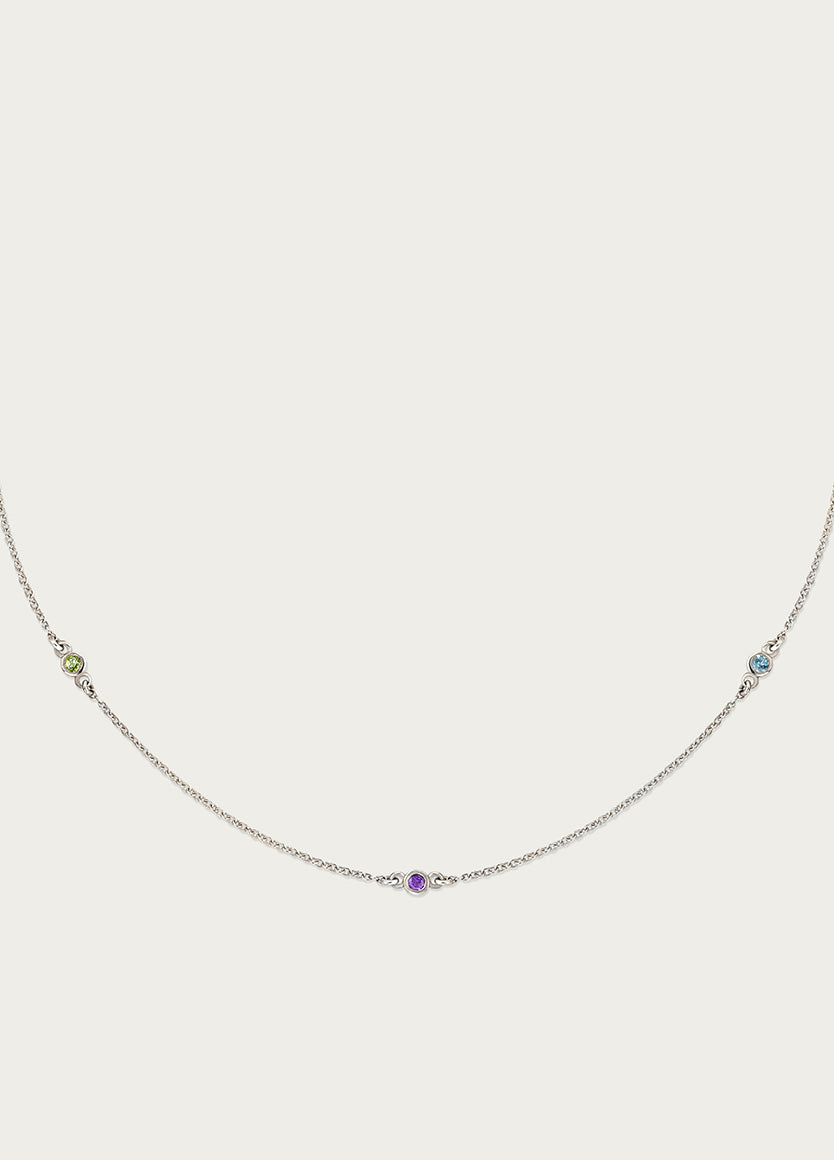 ORA ZIA TRIO NECKLACE PERIDOT AMETHYST SKYBLUE 2.25MM