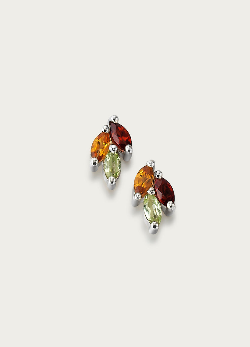 ORA LAYA STUDS CITRINE GARNET PERIDOT 4X2MM