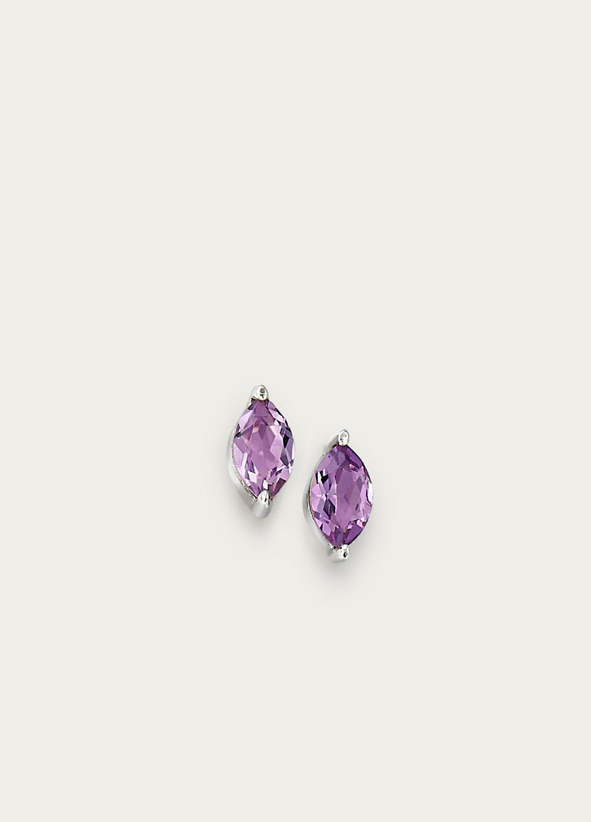 ORA MAYA MIDNIGHT STUDS AMETHYST 5X3MM