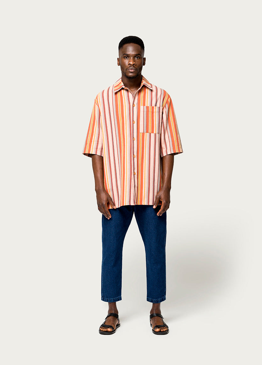 Stripe Big Shirt in Sunset