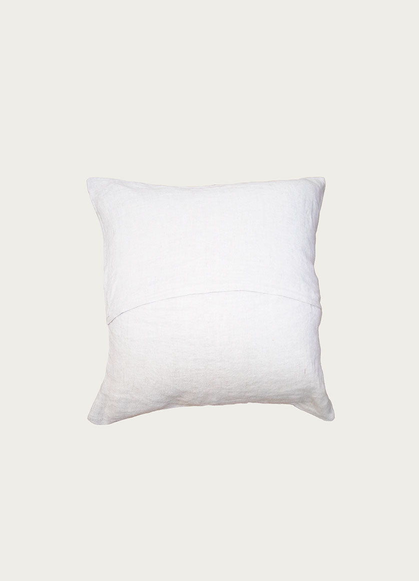 Beige Embroidered Linen Pillow Croc