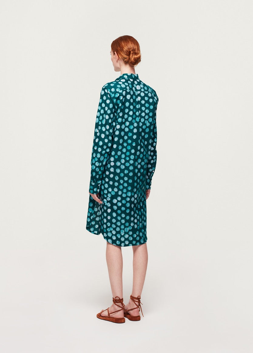 SHIRT DRESS POLKA DOT GREEN