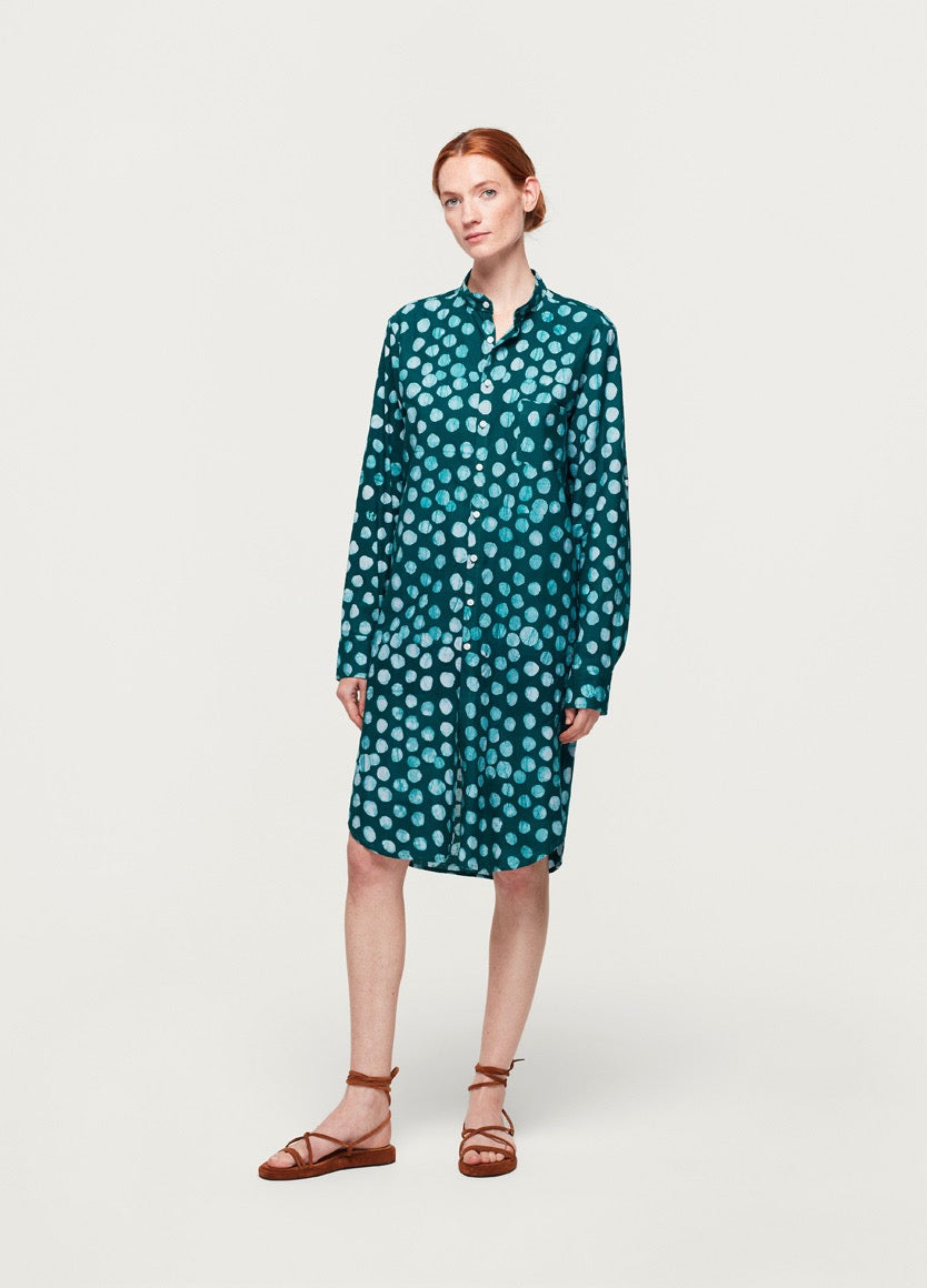 SHIRT DRESS POLKA DOT GREEN