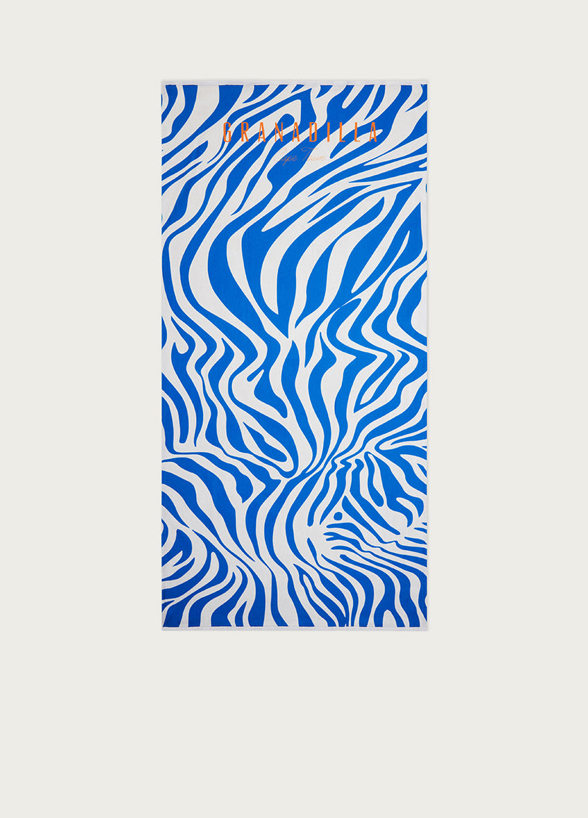 Zebra Blue Towel