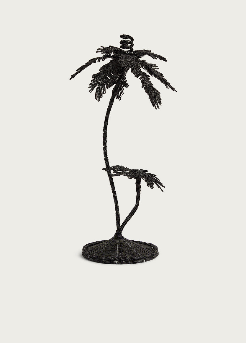 Black Palm Tree Candleholder L