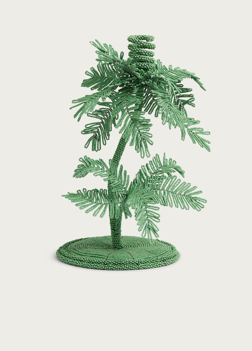 Green Palm Tree Candleholder S