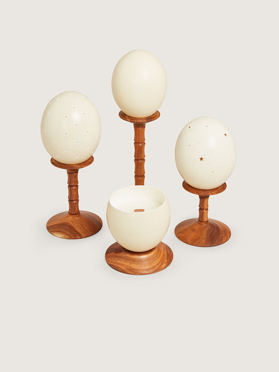 Ostrich Egg Candle Karoo - Mopani & Omumbiri - Natural