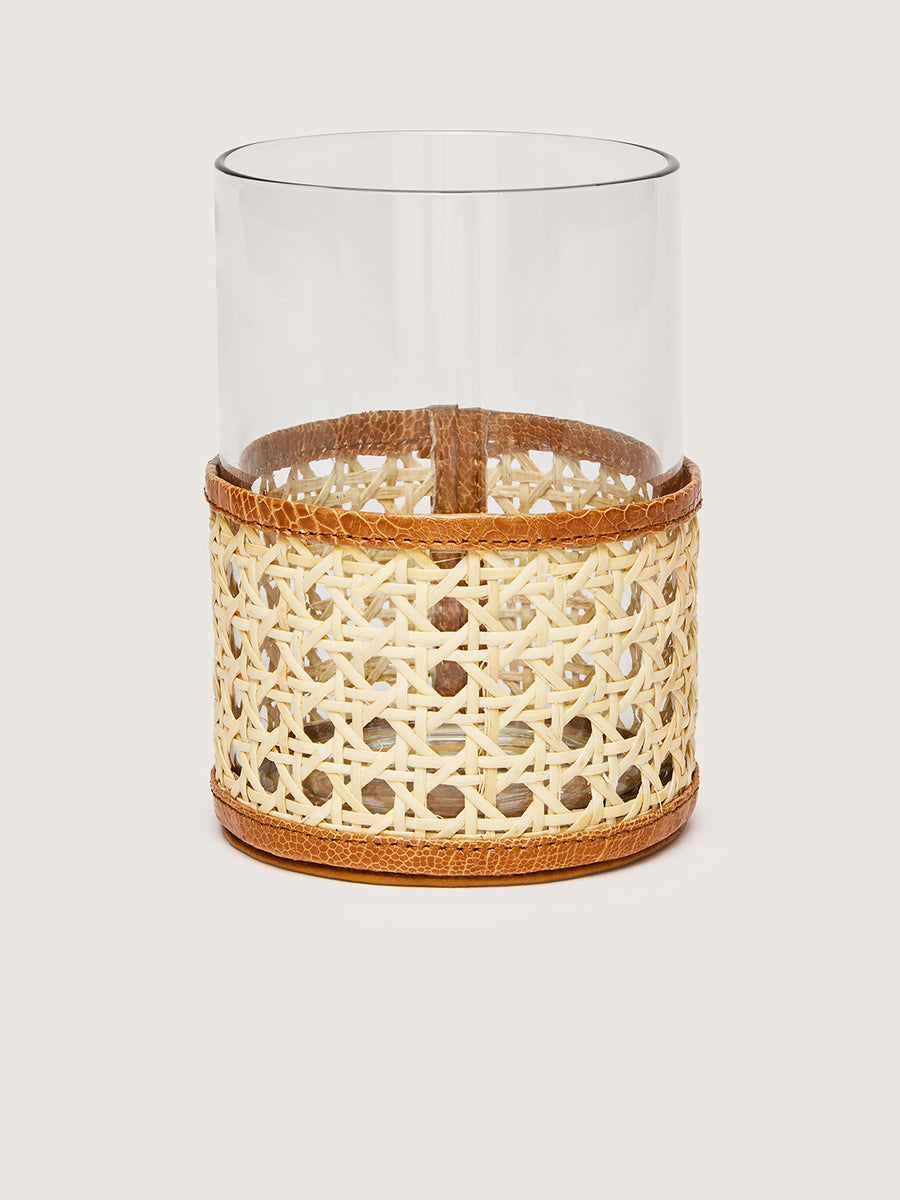 Rattan Vase Burnt Amber