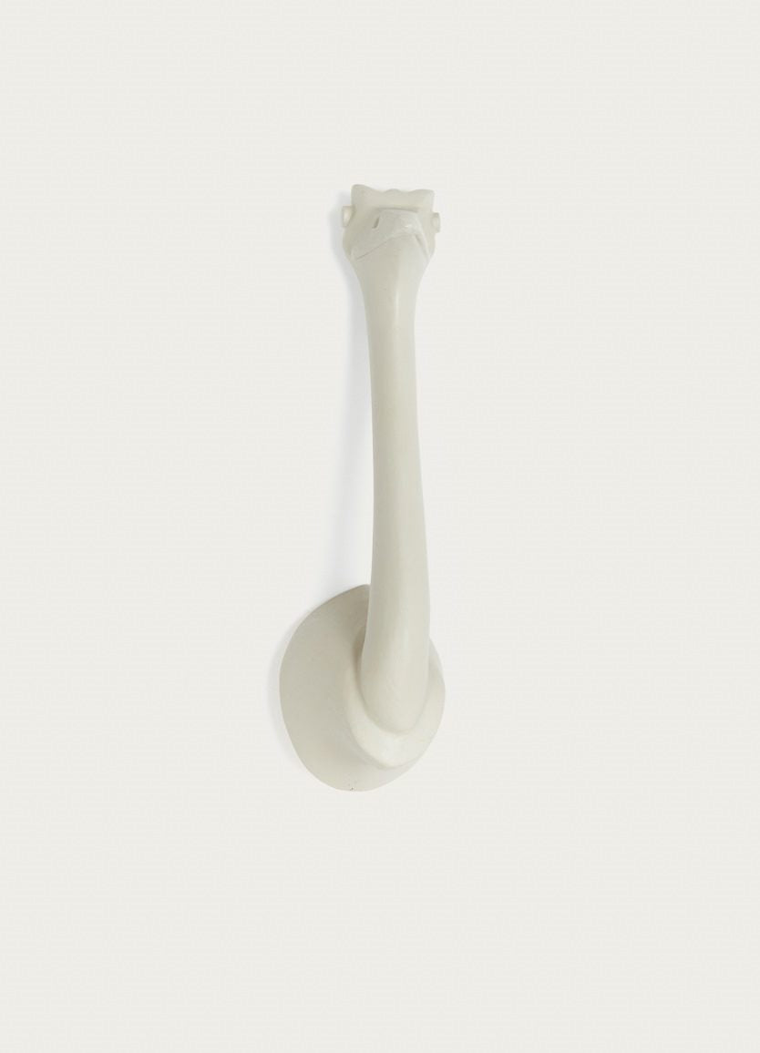 Small Ostrich White Wall Hook