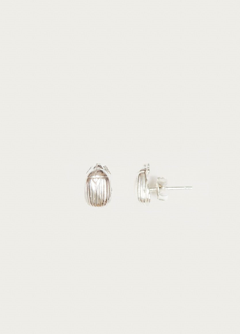 AR STERLING SILVER TINY BEETLE STUDS